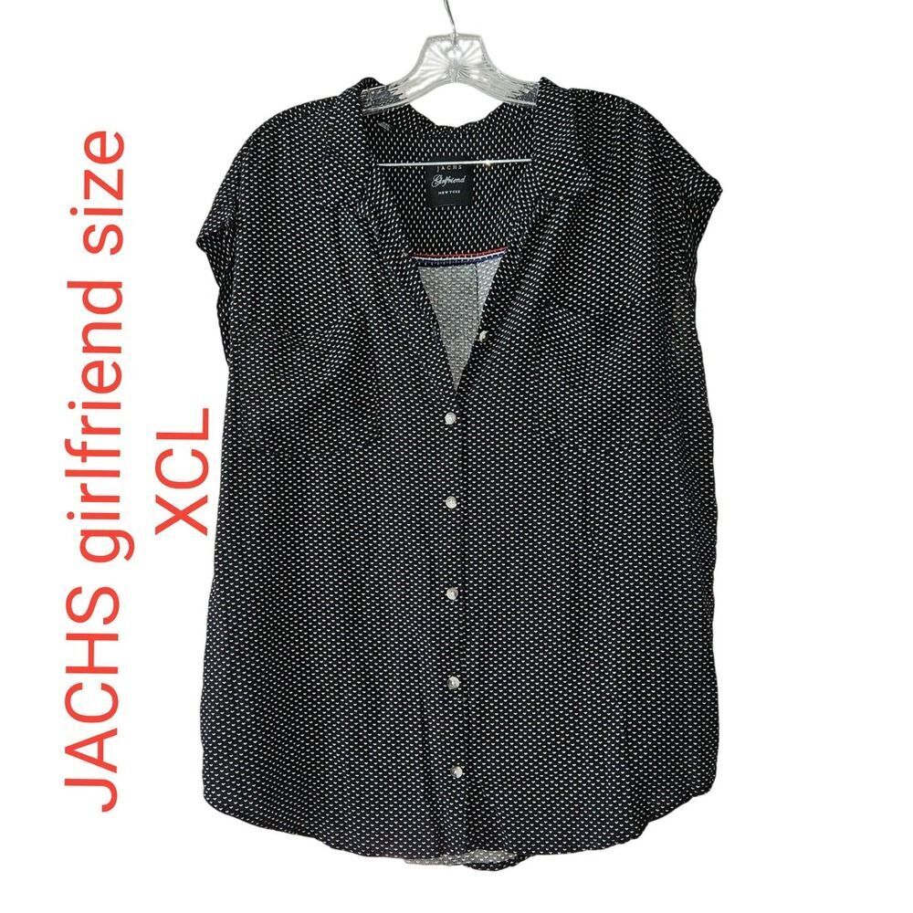 JACHS Girlfriend Lightweight XXL Heart Polka Dot Blouse